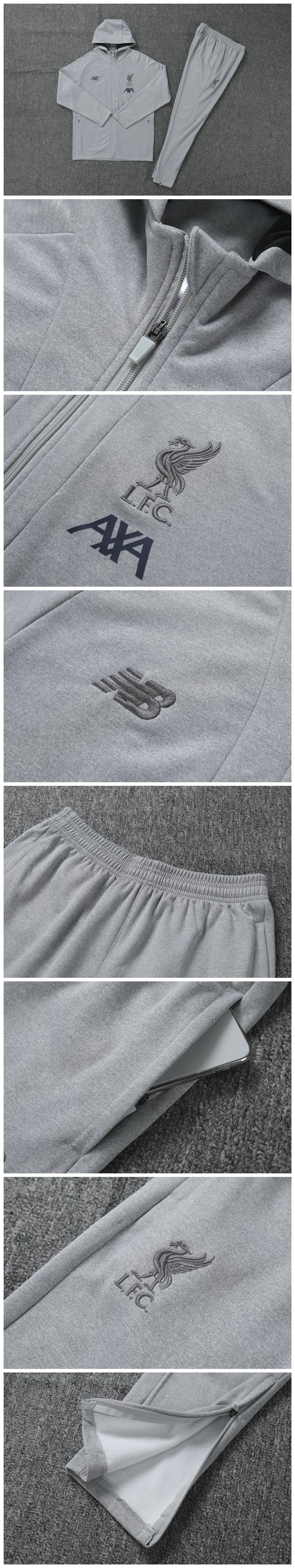 2019-20 Liverpool Grey Hoody Training Kit - Click Image to Close